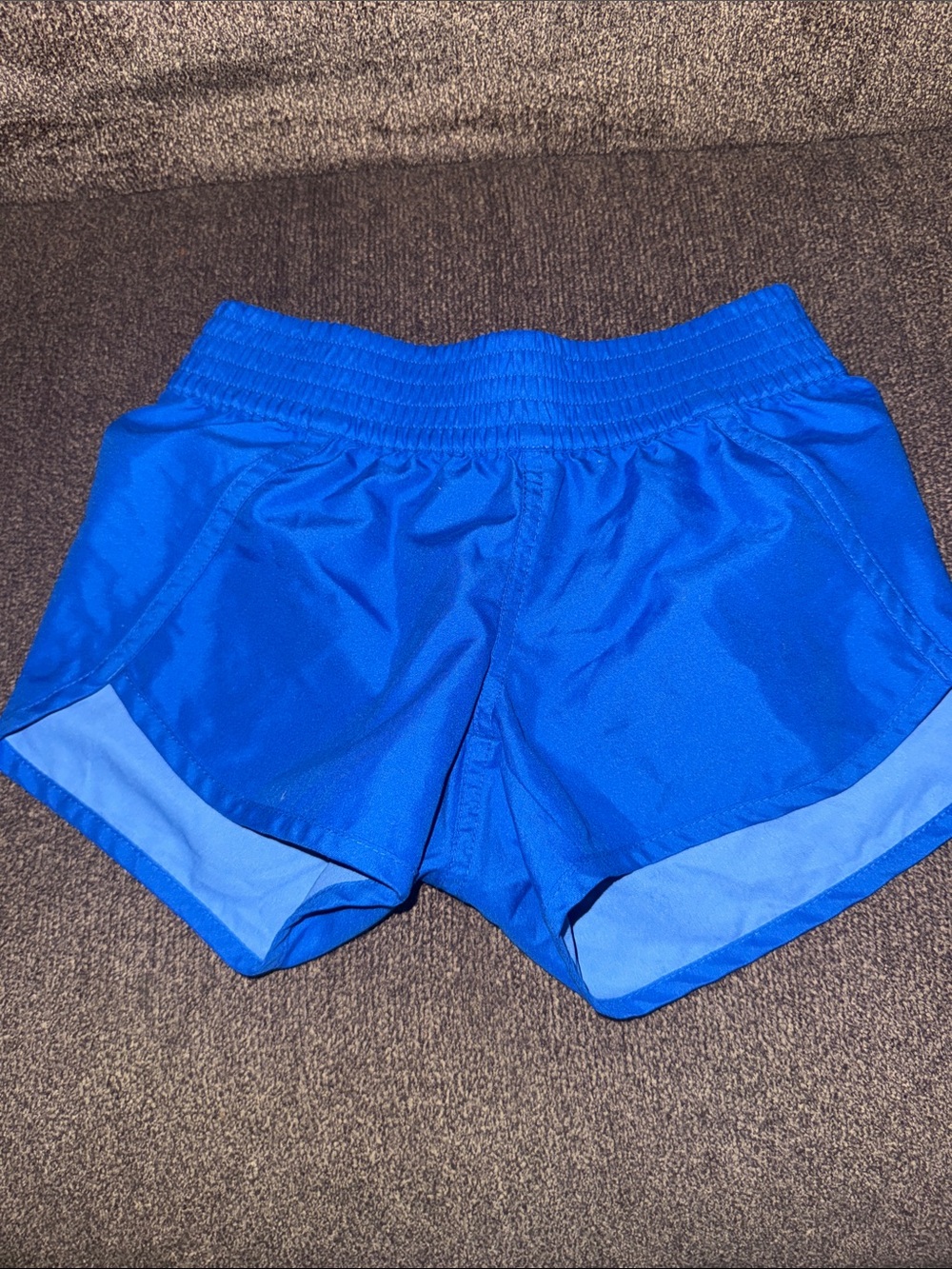 OP Bright Blue Girls Athletic Shorts with Light Blue Trim